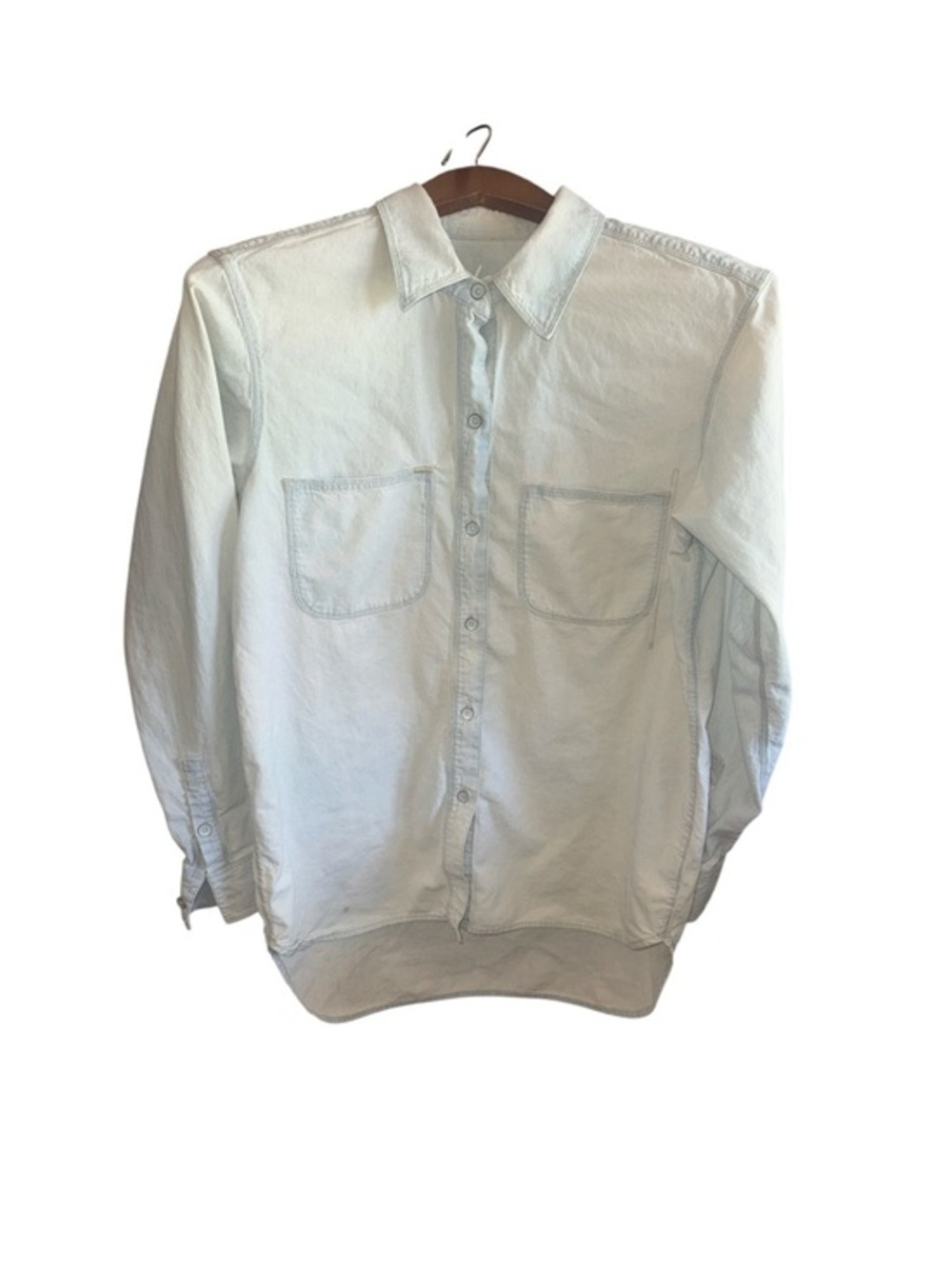 Madewell Pale Blue Casual Button-Down Denim Women’s Small Jean Shirt Button-Up
